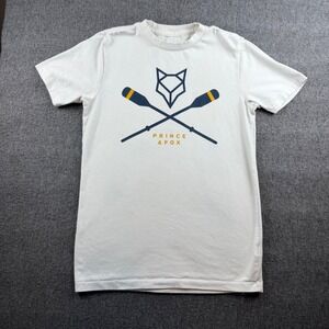 Prince & Fox Graphic Tee Women XS White Short Sleeve Fox Oars Logo T-Shirt